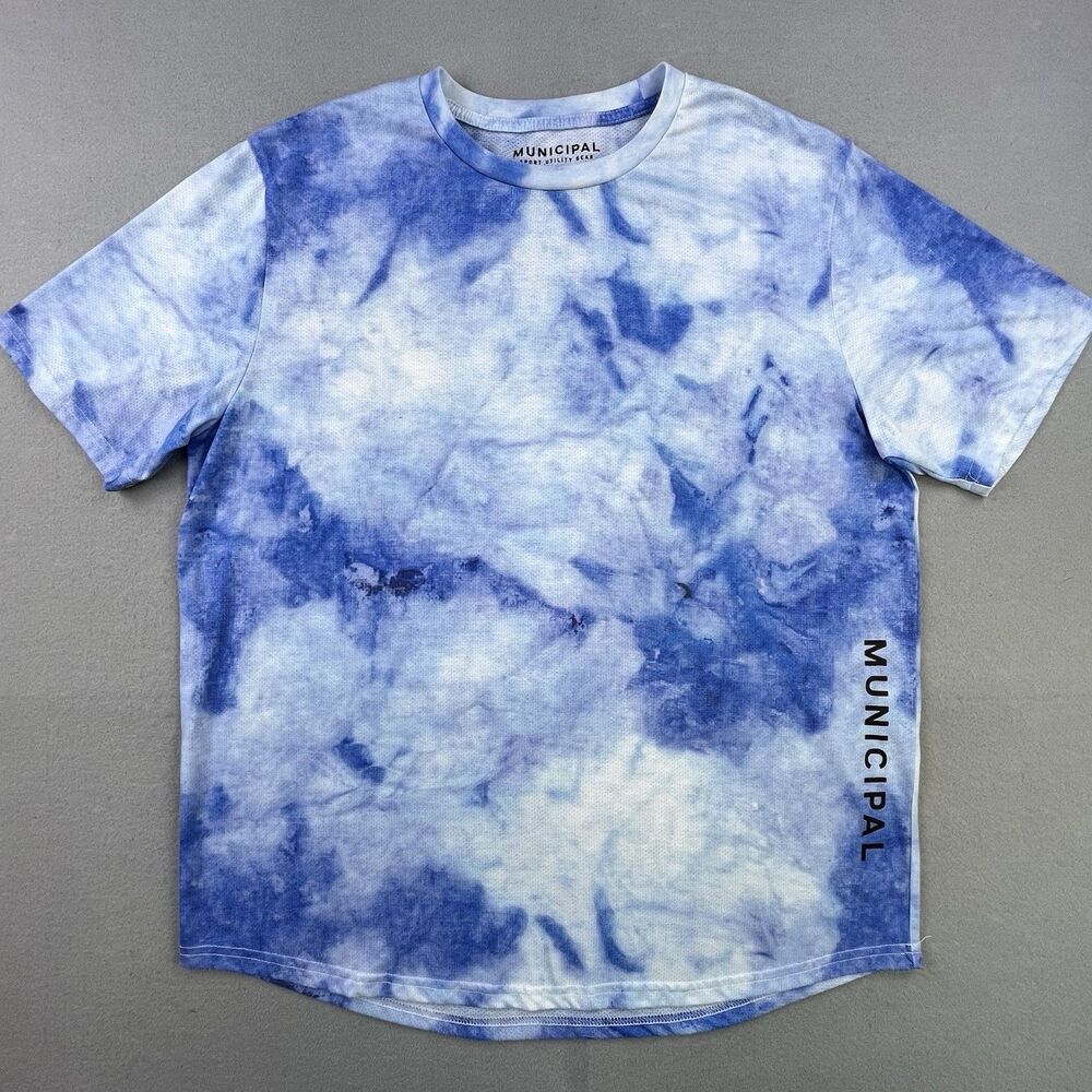 Municipal Sport Utility Gear T-shirt Mens XL Blue Camo Tie Dye Performance